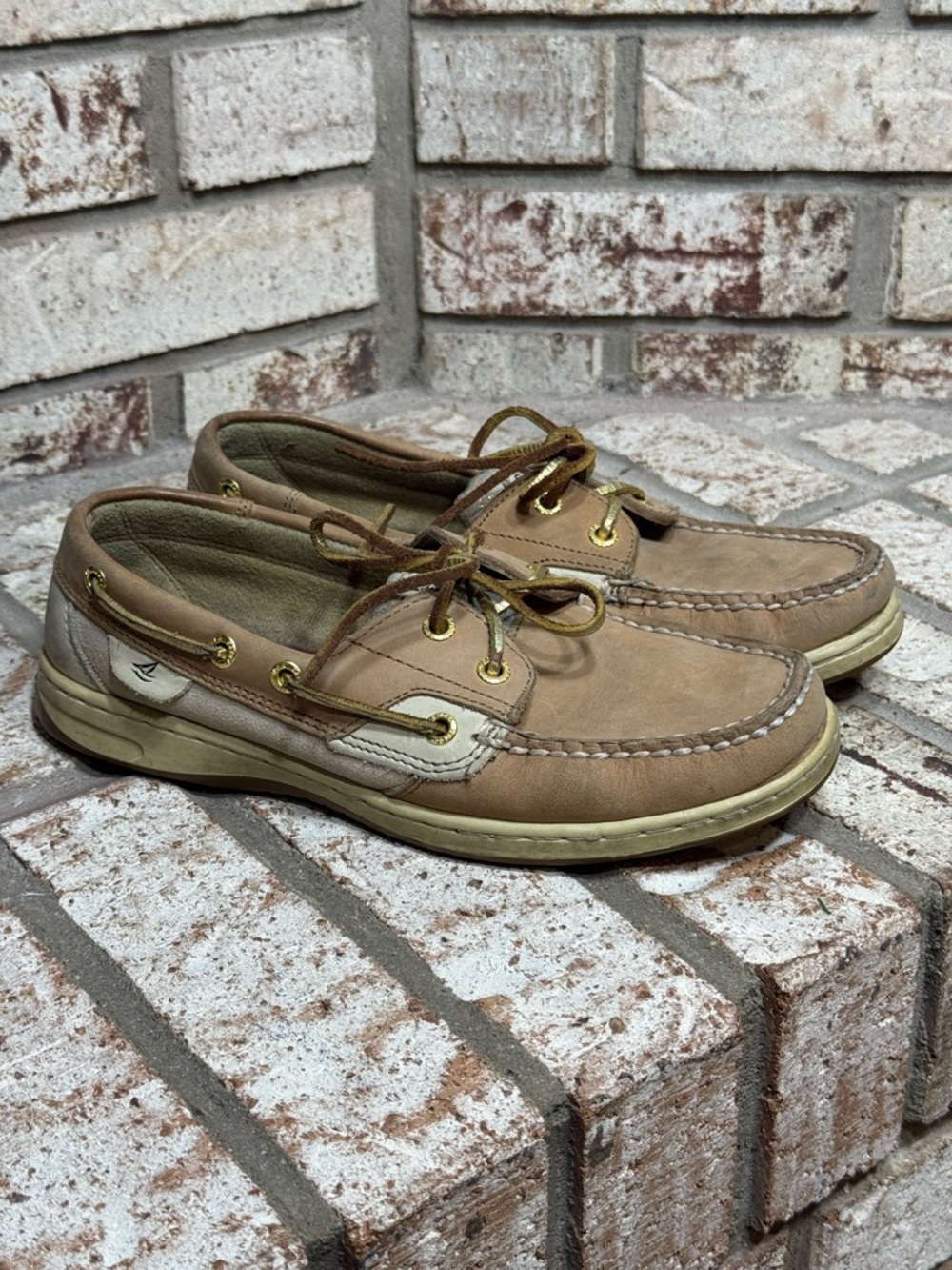 Sperry Top-Sider Authentic Original 2-Eye Leather Boat Shoes Tan Women’s 8